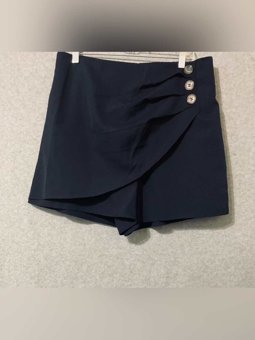Shein Navy Asymmetrical Button Skort Shorts SZ 1XL